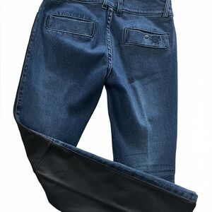 Genuine black suede front panels, with the back in jeans material.